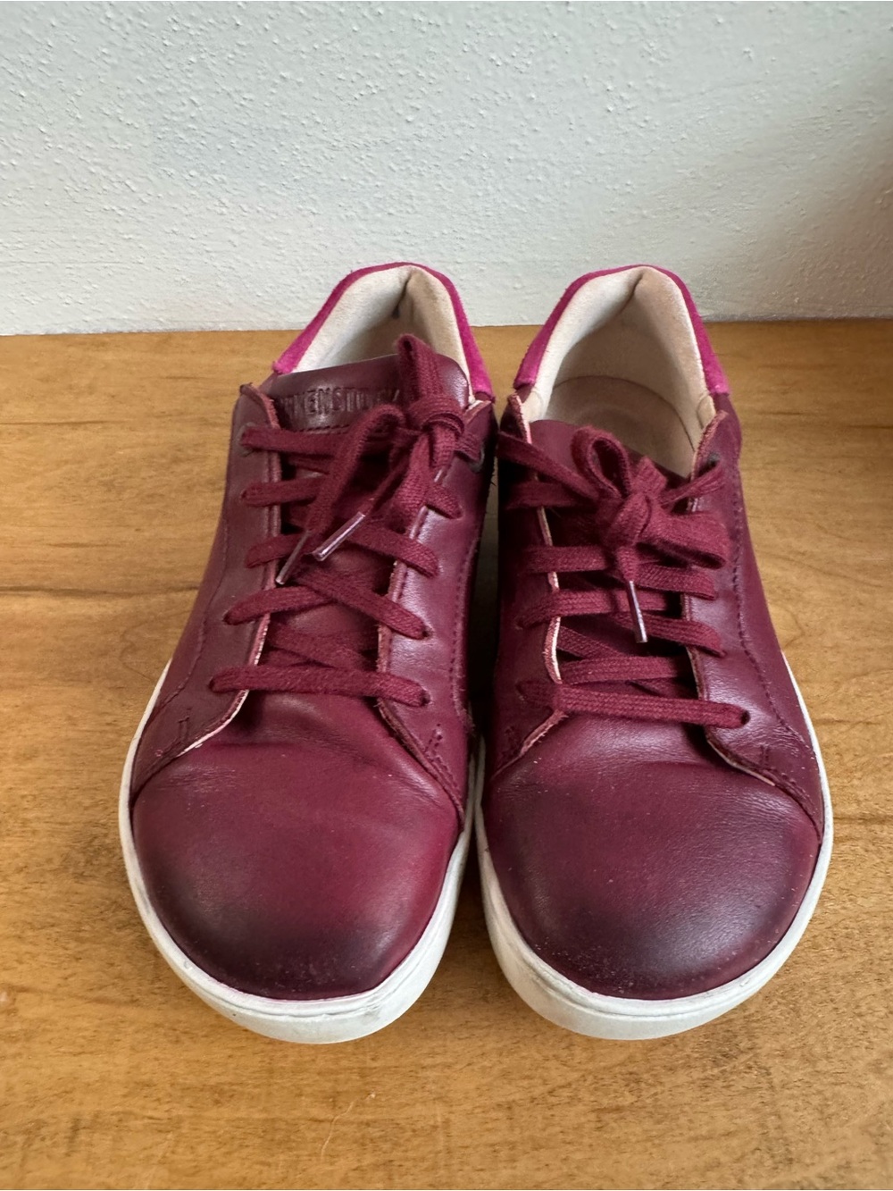 Birkenstock Kids Burgundy Lace-Up Sneakers